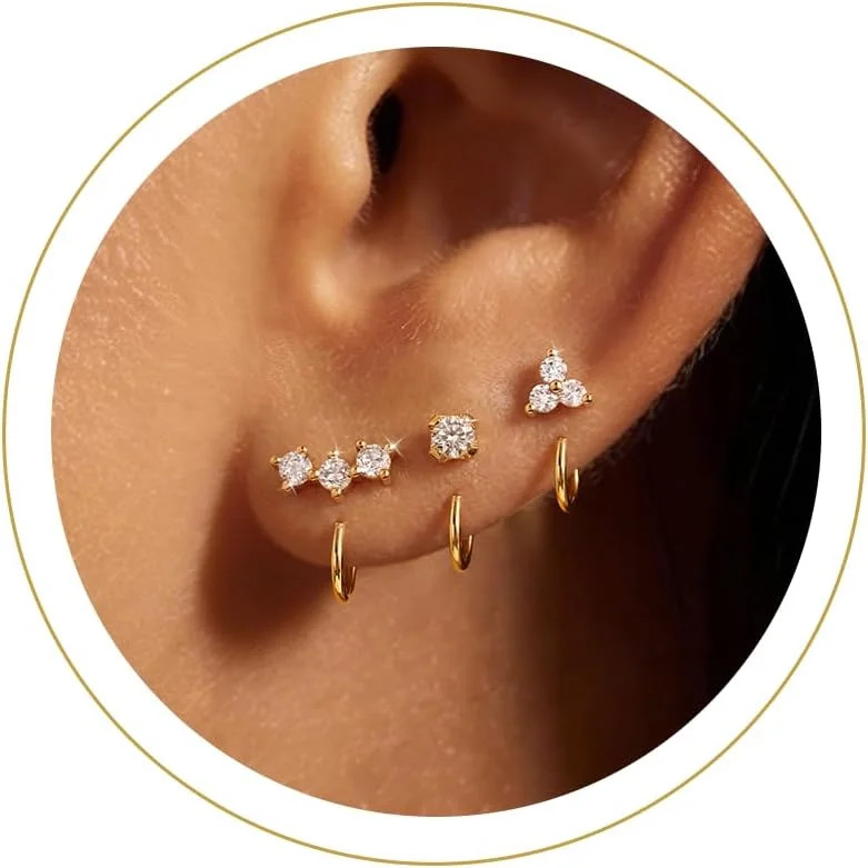 MOODEAR Backless Half Hoop Earrings for Women – 14K Gold Plated Huggie Earrings