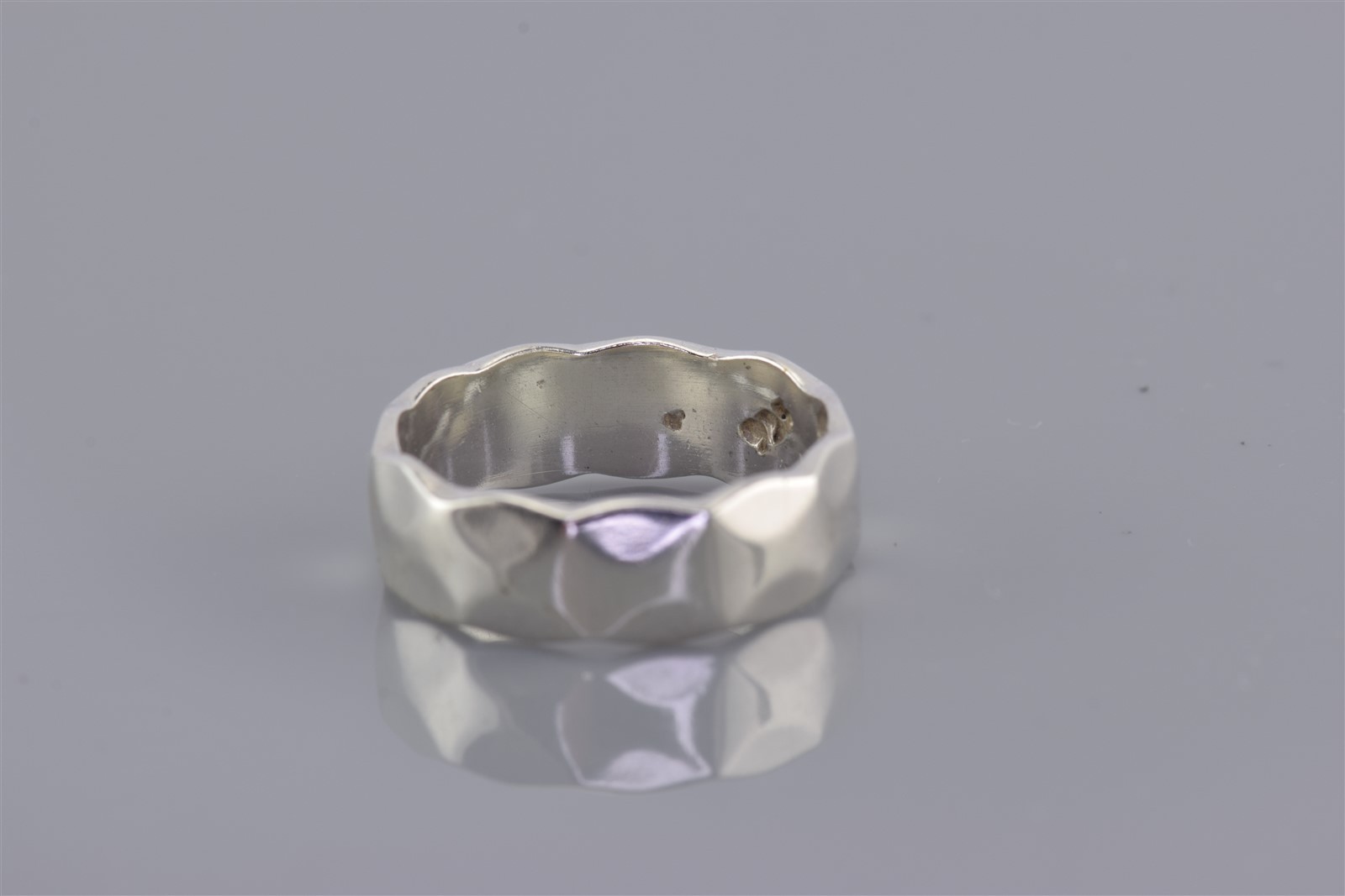 Sterling Silver 6mm Scalloped Angle Textured Band Ring 925 Sz: 6