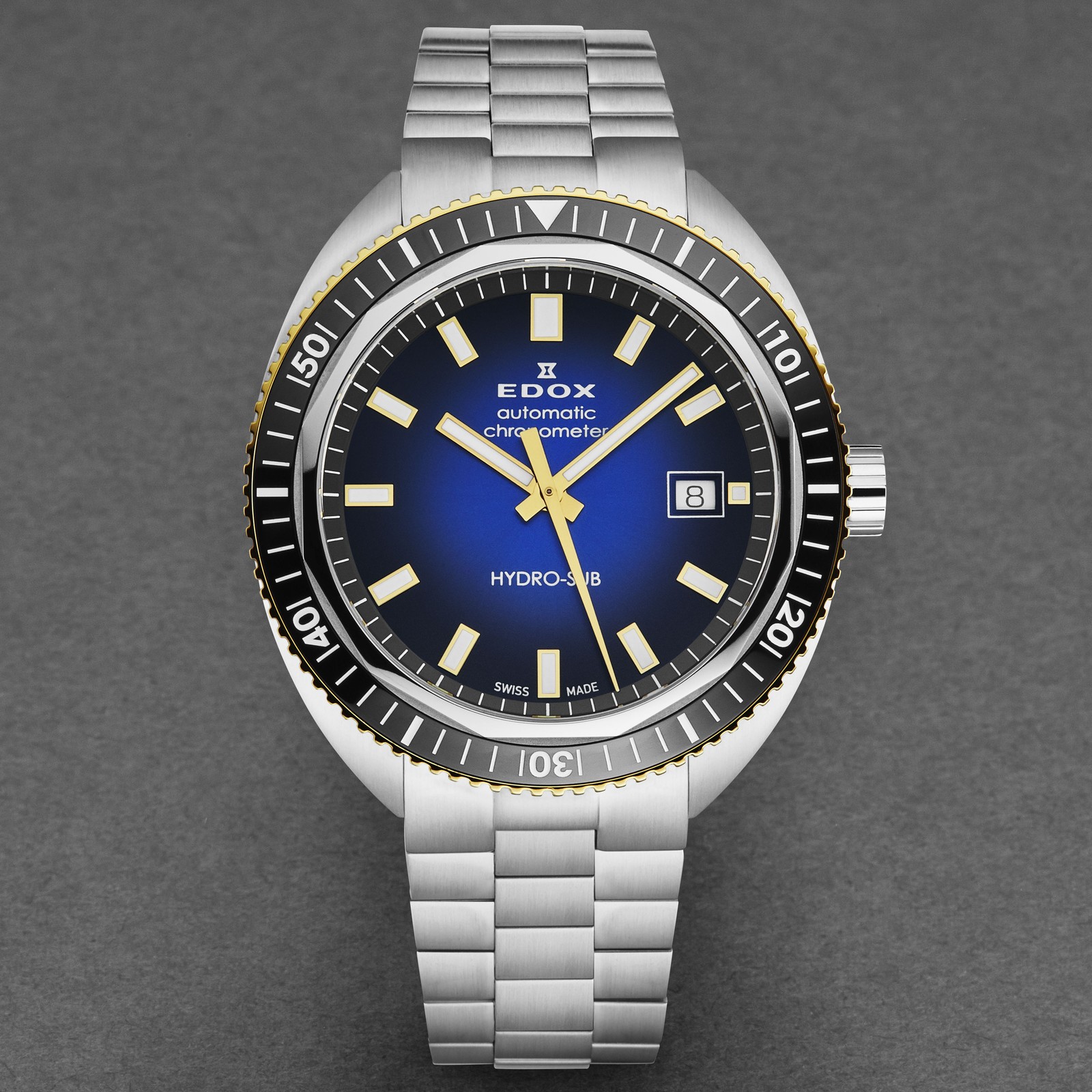 Edox Men’s ‘Hydrosub’ Blue Dial SS Bracelet Automatic Watch 80128-357JNM-BUDD