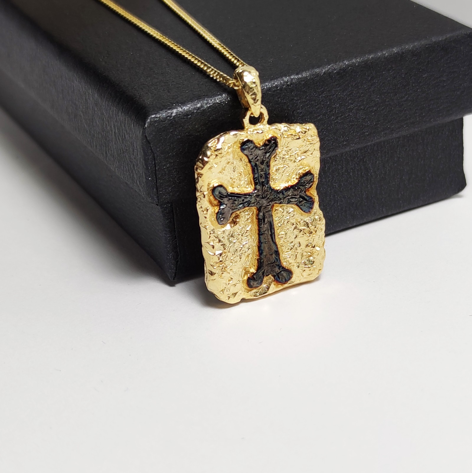 Gothic Cross Pendant 925 Silver Gold Filled Ancient Men Jewelry