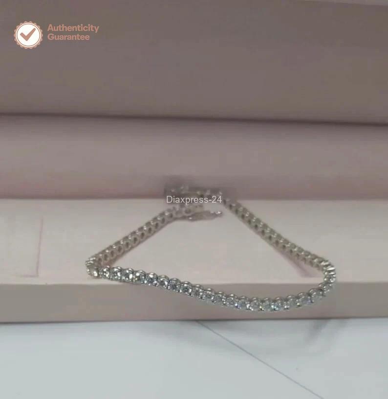 3Ct Round Certified Natural Diamond Women’s Gift Tennis Bracelet 14k White Gold