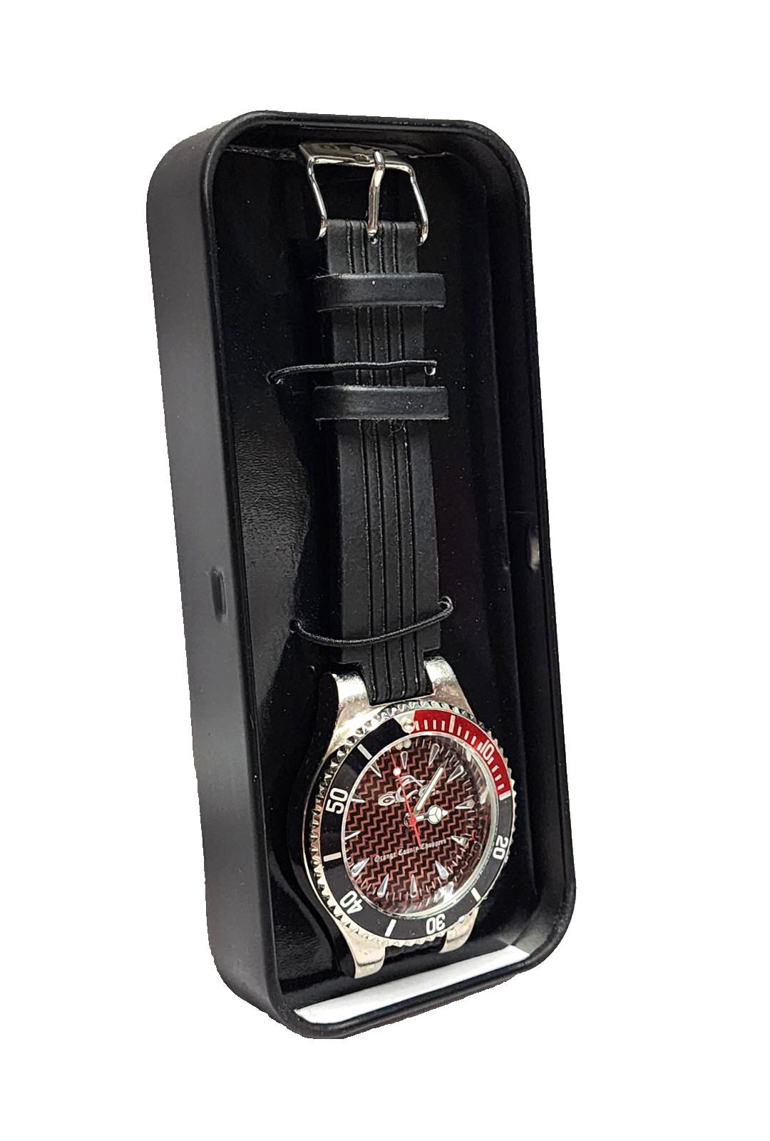 New 2004 Men’s Orange County Choppers Collectible Watch Red Black Chrome Logo