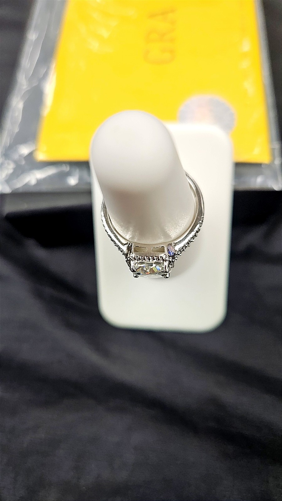 Moissanite 2.0ctw GRA Engagement Ring White Gold Round Prong Size 7 2mm