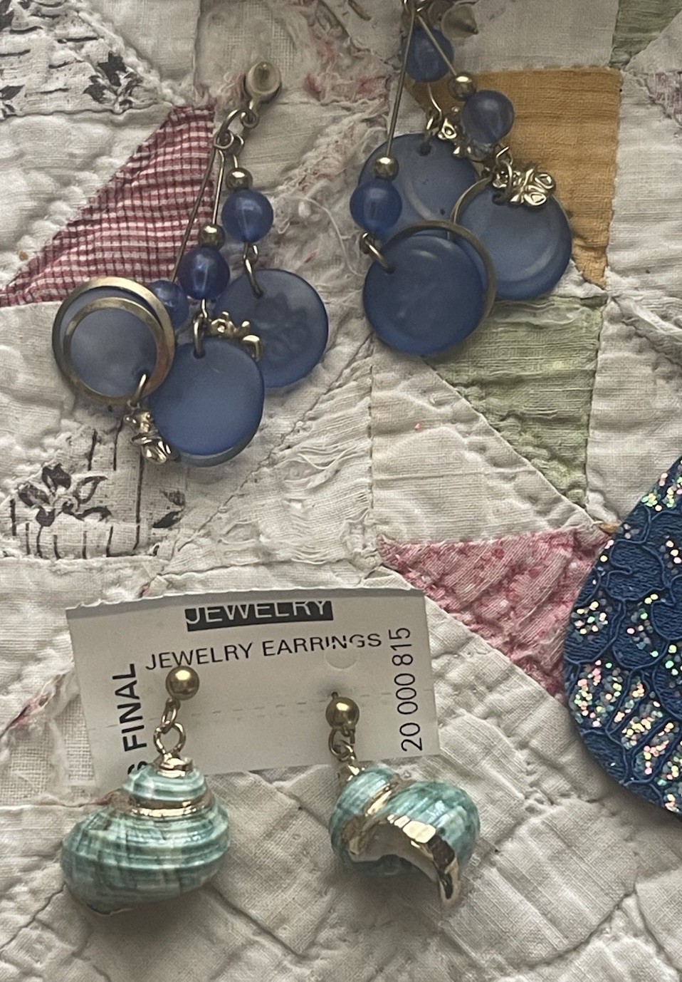 EARRINGS LOT DANGLE DROP HOOP STUD RHINESTONE