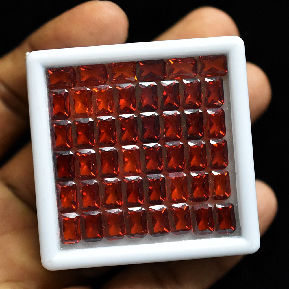 Certified Natural Sapphire Emerald Cut 7×5 mm 8 Ct Rare Orange Gemstone Lot