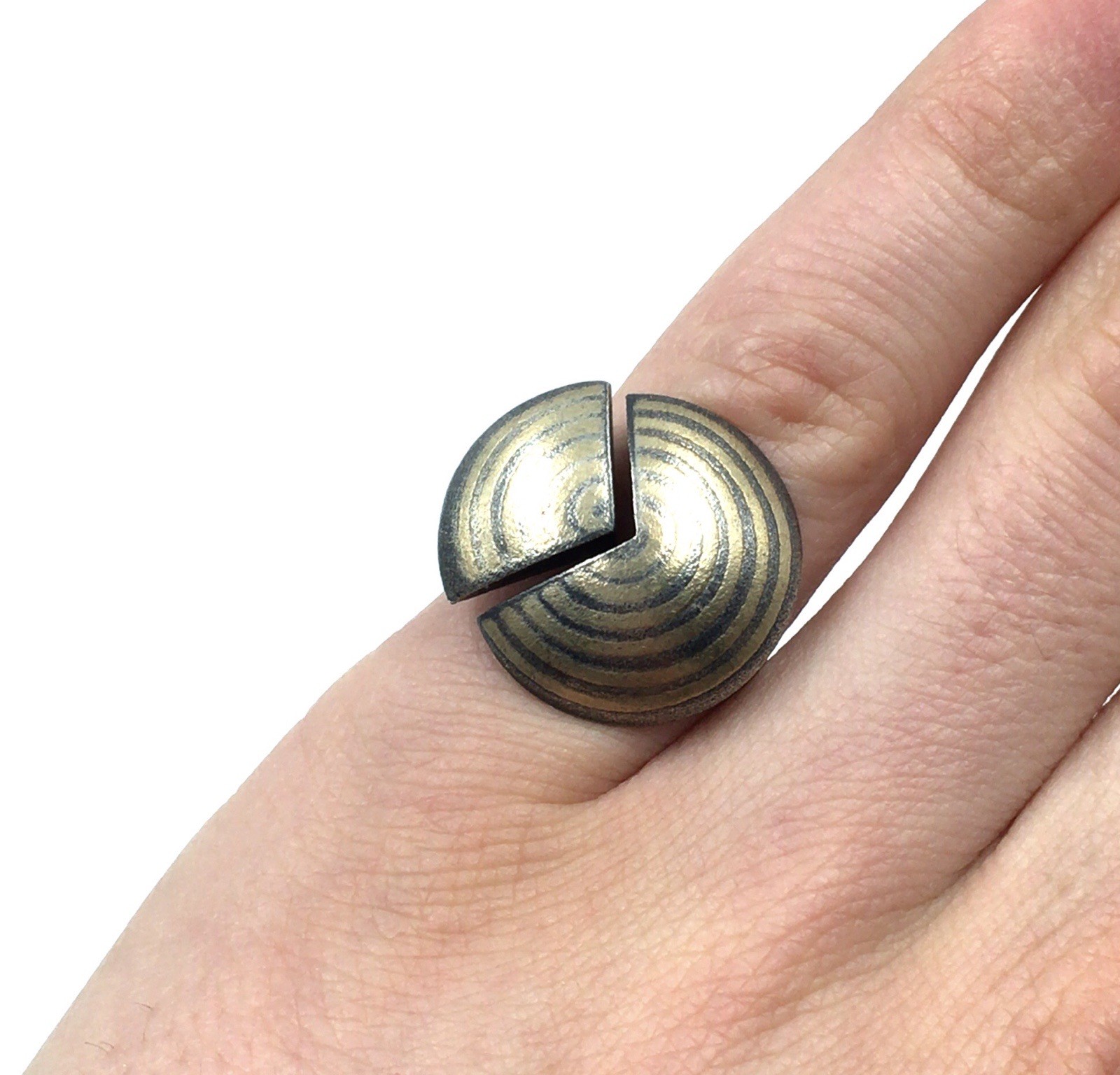 925 Silver Ring Scandinavian Designer Jewellery Round Spiral 17.2mm / 54