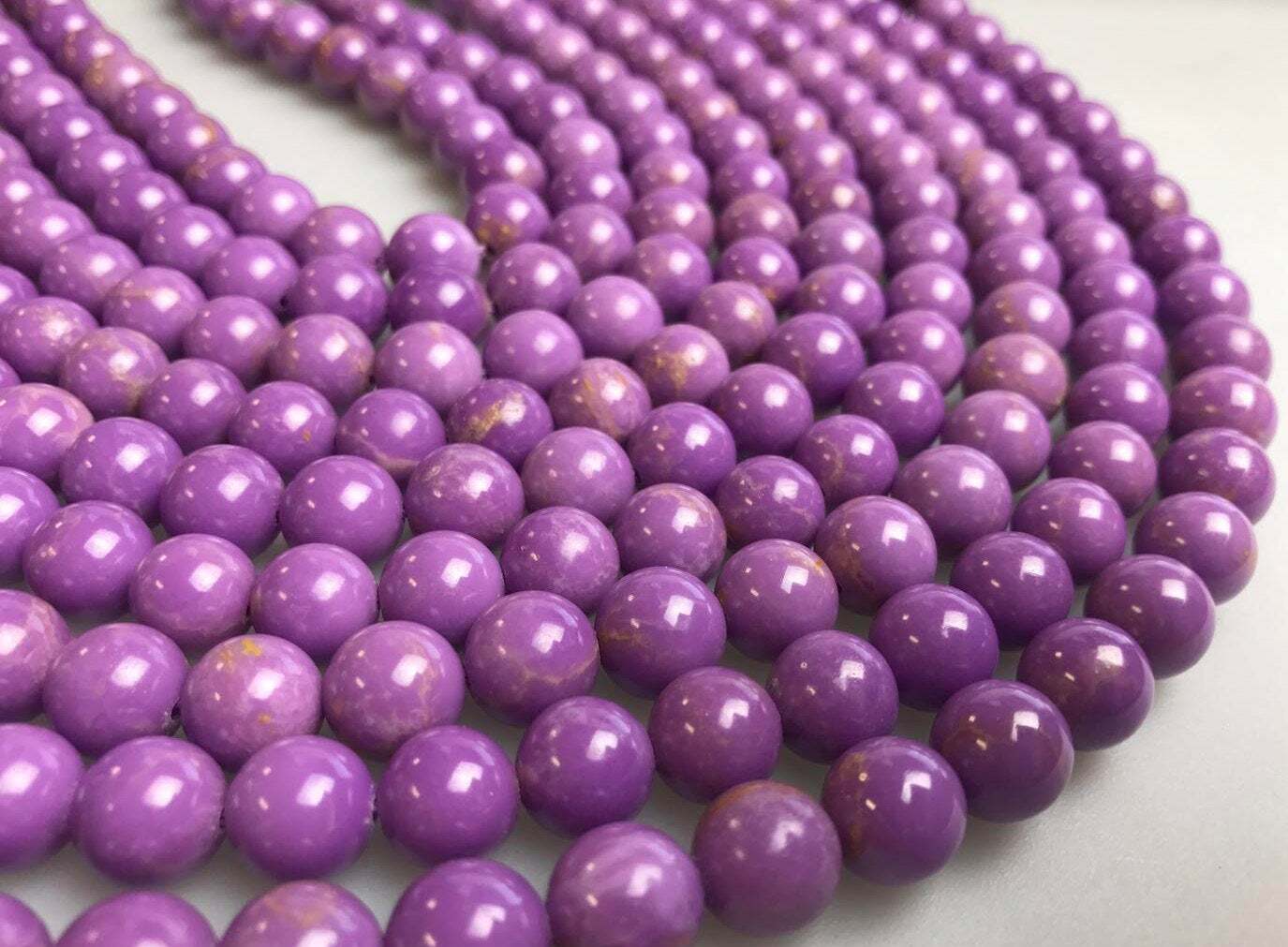 Phosphosiderite Smooth Round Beads 4mm 5.5m 6mm 8mm 9mm 10mm 12mm 15.5″ Strand