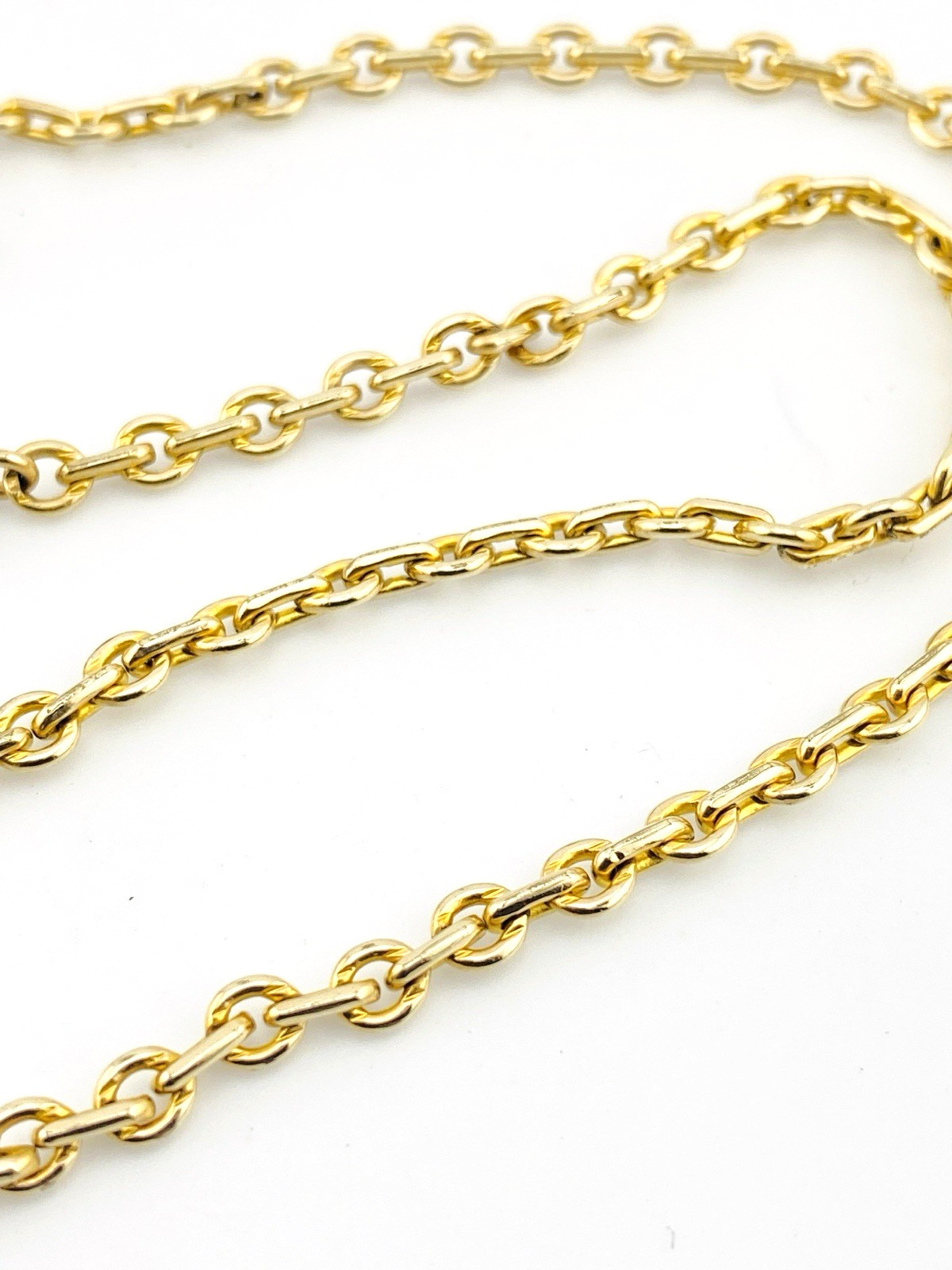 Art Deco Gold Filled Pocket Watch Chain Chunky Oval Links 13.25 Inch 4 MM Wide