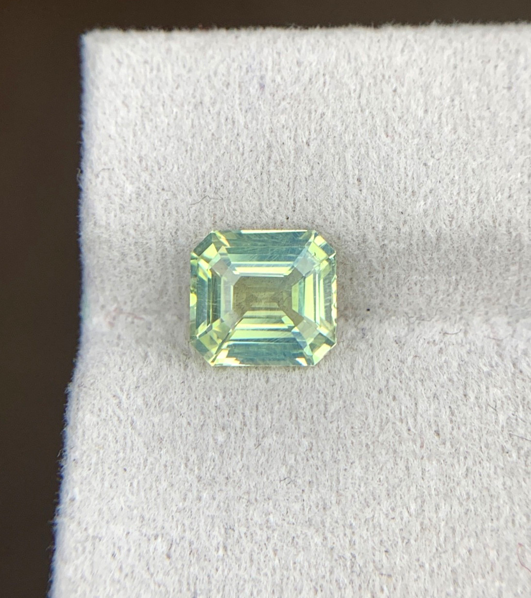 2.05ct Natural Chrysoberyl SQ 8x7mm Cream Yellow Green 100% Genuine Natural