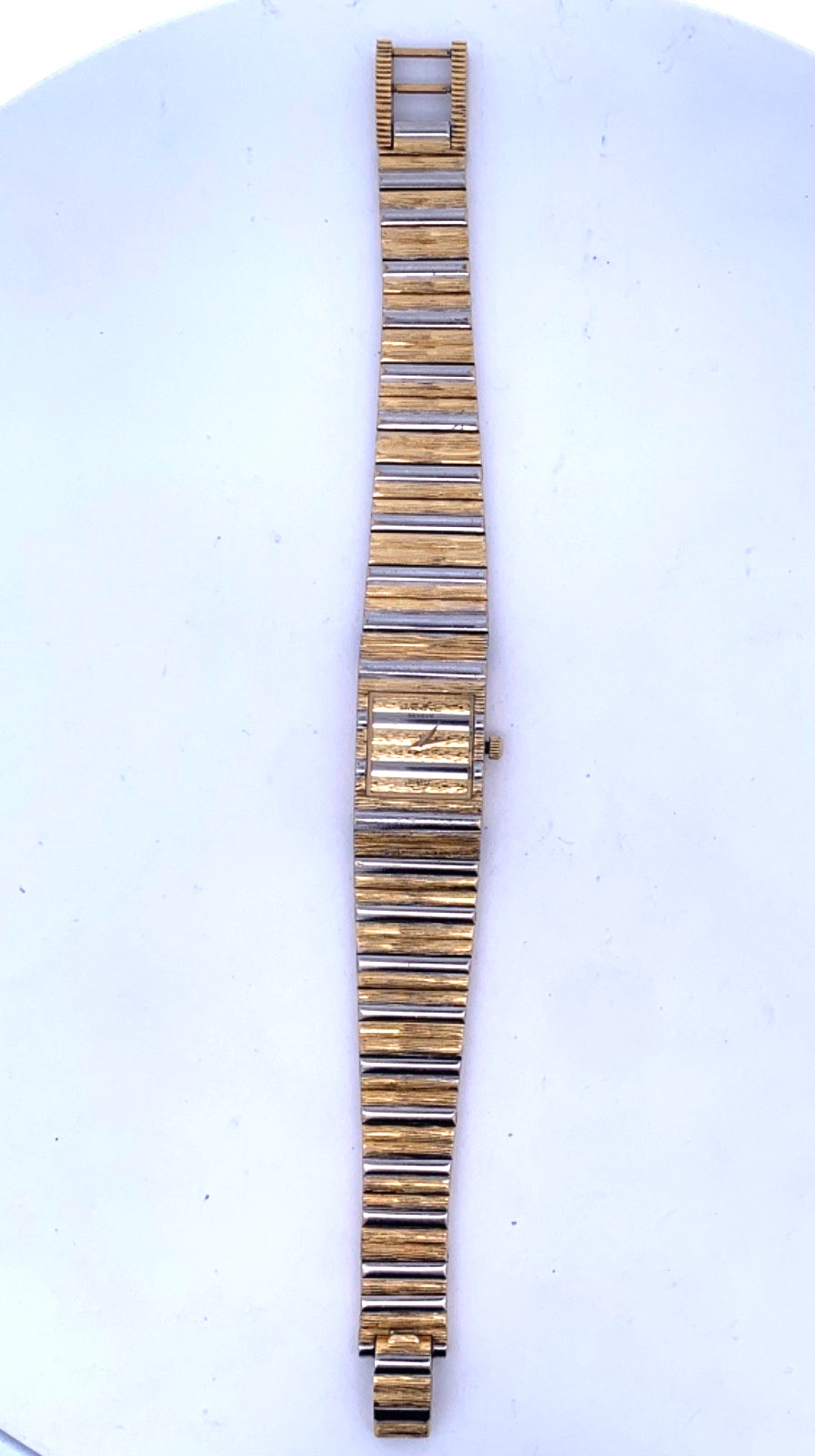 Vintage 80’s Raymond Weil 8076 18K Gold EP Two Tone Classic Ladies Tank Watch