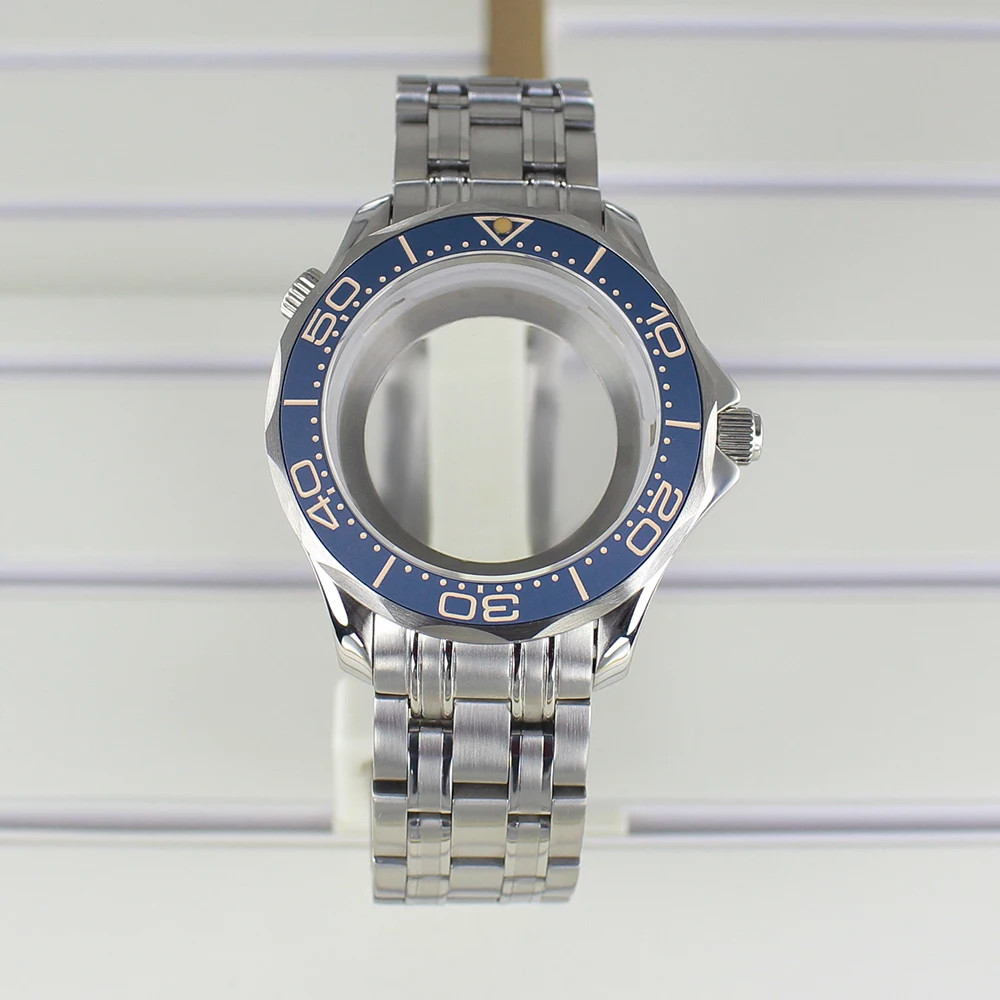 41mm Watch Case Bracelet Seamaster Mod Sapphire For Seiko NH35 NH36 NH38