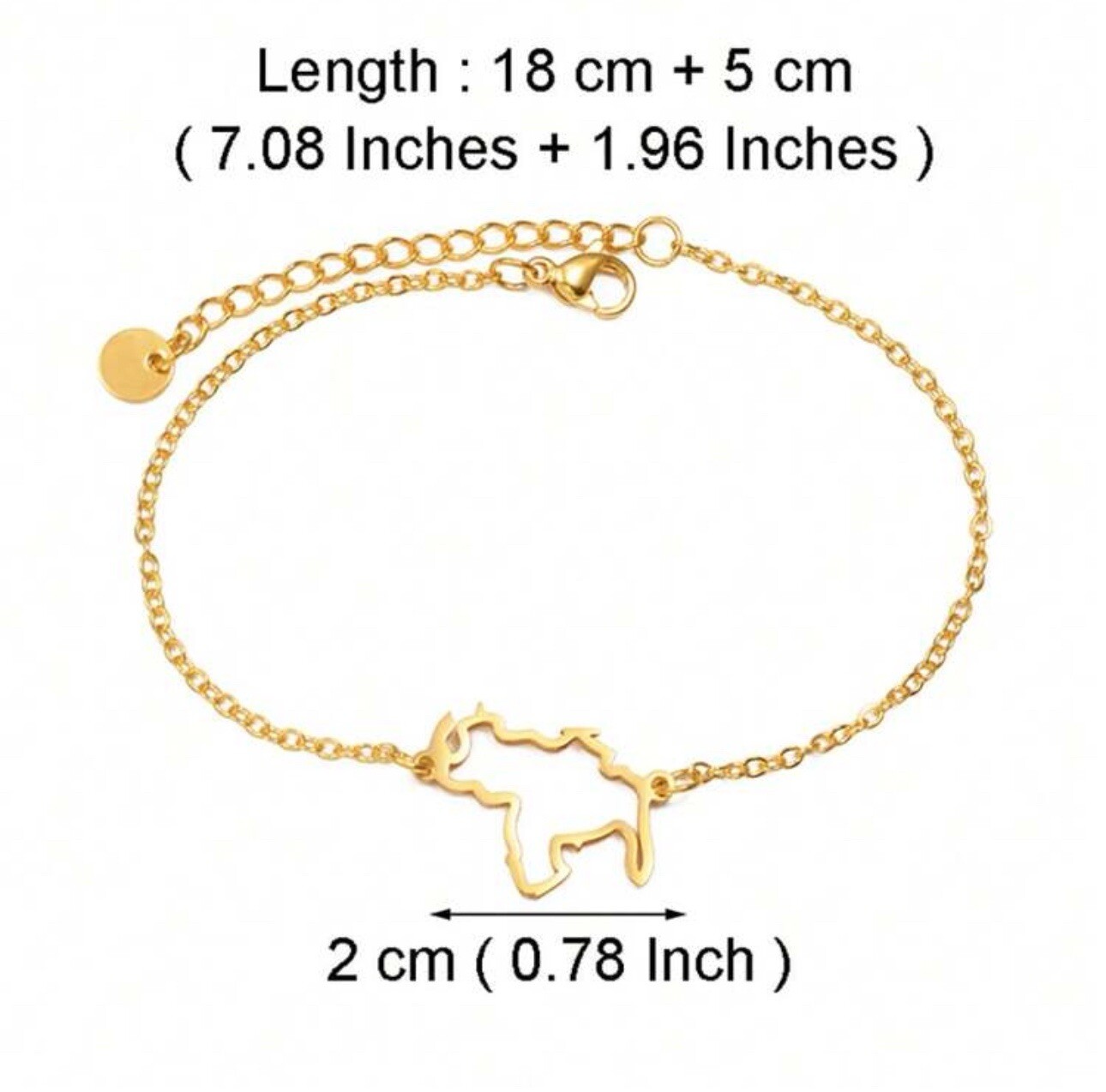 1 Pieza Pulsera Acero Inoxidable Con Mapa De Venezuela De 18 Cm+5 Cm Para Mujer