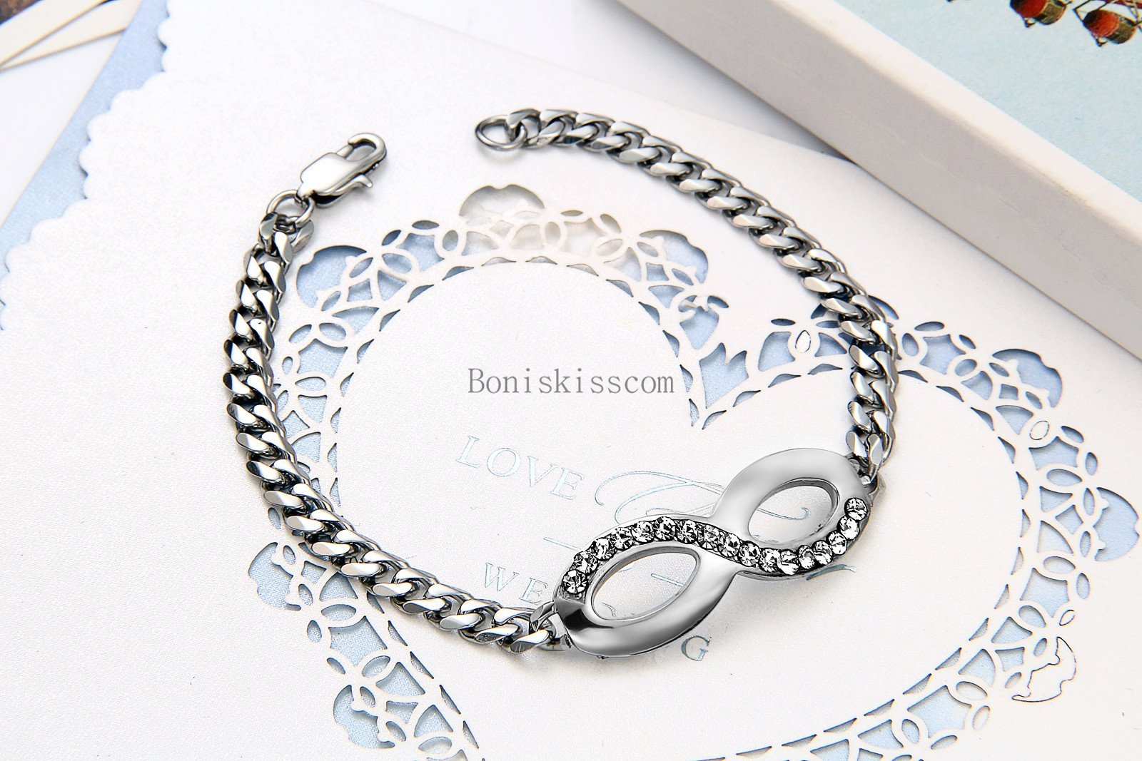 Silver Tone Stainless Steel Infinity Braided Chain Bangle Bracelet Women’s Gift