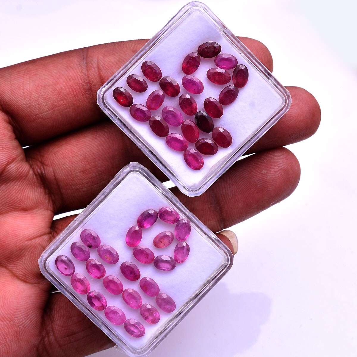 46 Pcs Natural Ruby Mozambique 6mm*4mm Oval Faceted Cut Stunning Loose Gemstones