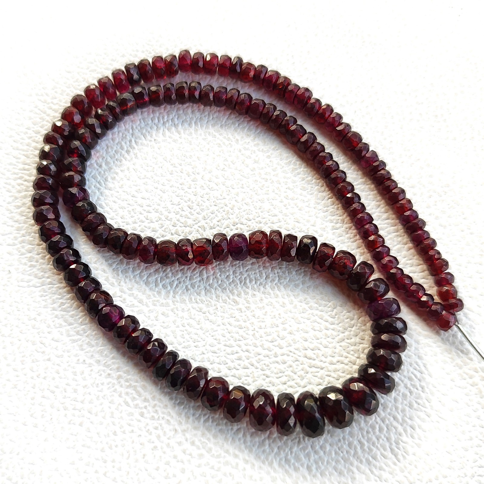 Natural India Garnet 4-8mm Faceted Rondelle Beads 16″ Strand Gemstone Jewelry