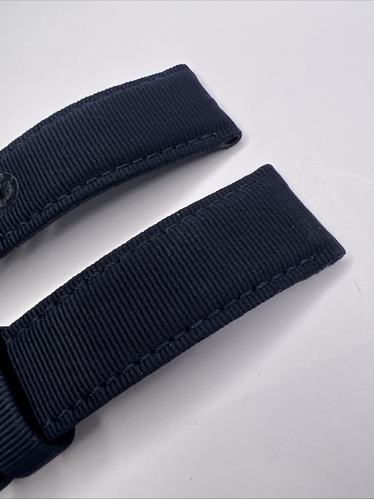 Panerai Blue Fabric & Leather 24mm Strap Band For Use w/ 22mm Tang Clasp – 8.5″