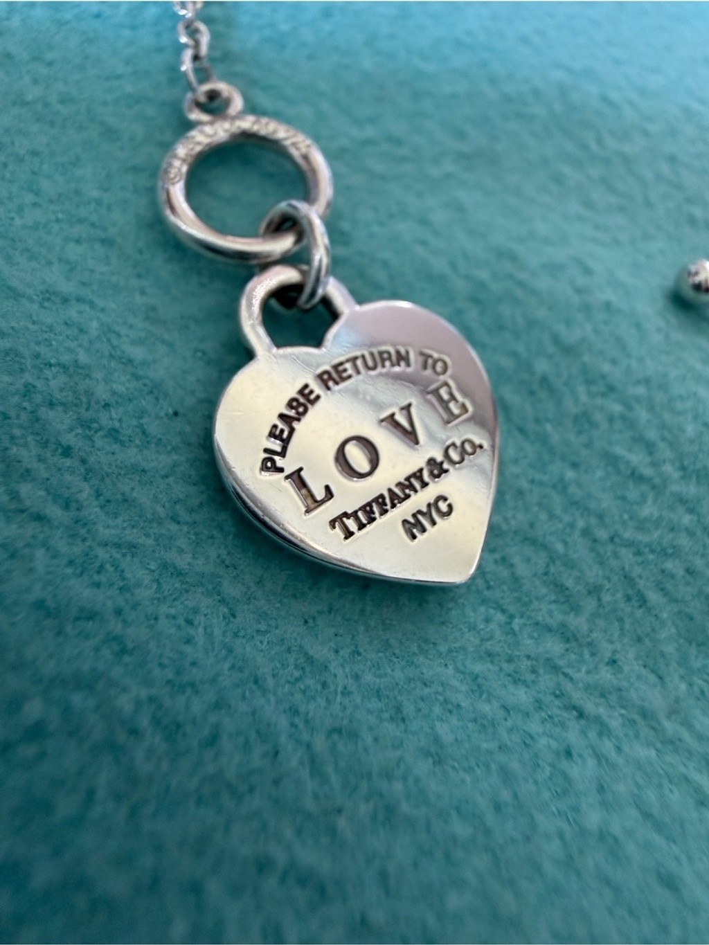 Tiffany & Co. Sterling Silver Blue Enamel “LOVE” Toggle Bracelet 6.3 Inches