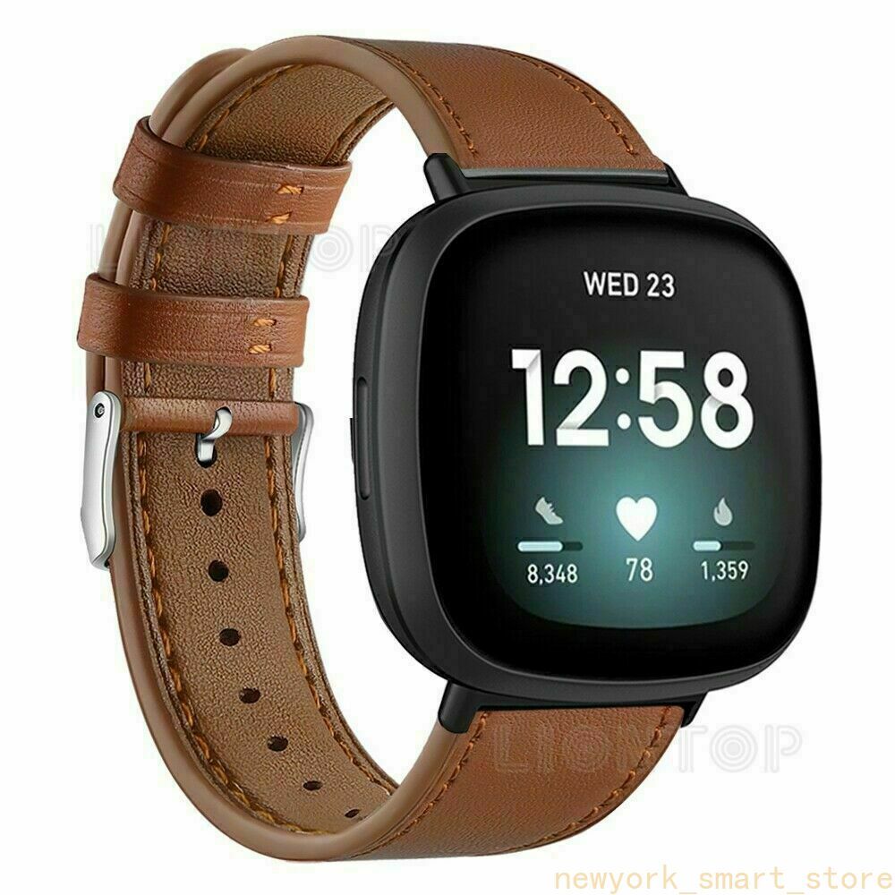 For Fitbit Versa 3 Sense Genuine Leather Watch Band Strap Replacement Bracelet