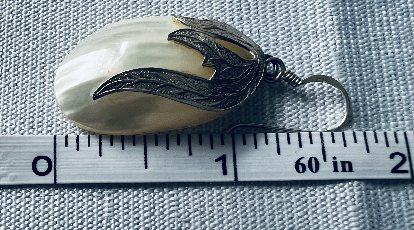 Estate Vintage Sterling Silver 925 Shell Dangle/drop Earrings
