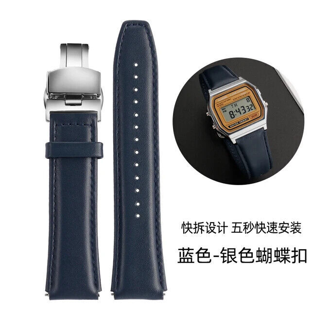 18mm Leather Watch Band Strap For Casio AE1200 A158W A168 AE-1200WHD Bracelet