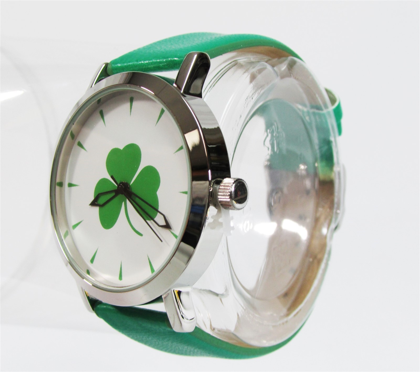 Shamrock Clover Leaf Watch Unisex Irish Wristwatch St. Patrick’s Day Gift Green