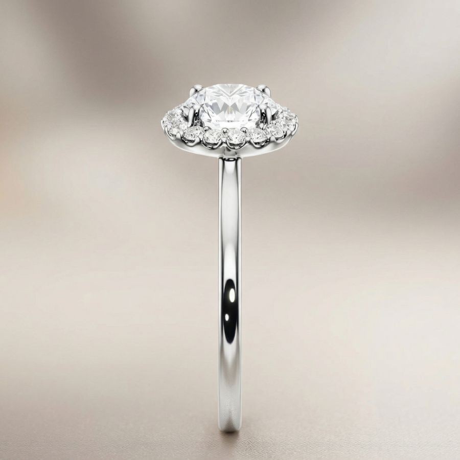 1.20Ct Round-Cut VS1 Lab Grown Diamond Wedding Engagement Ring 14k White Gold