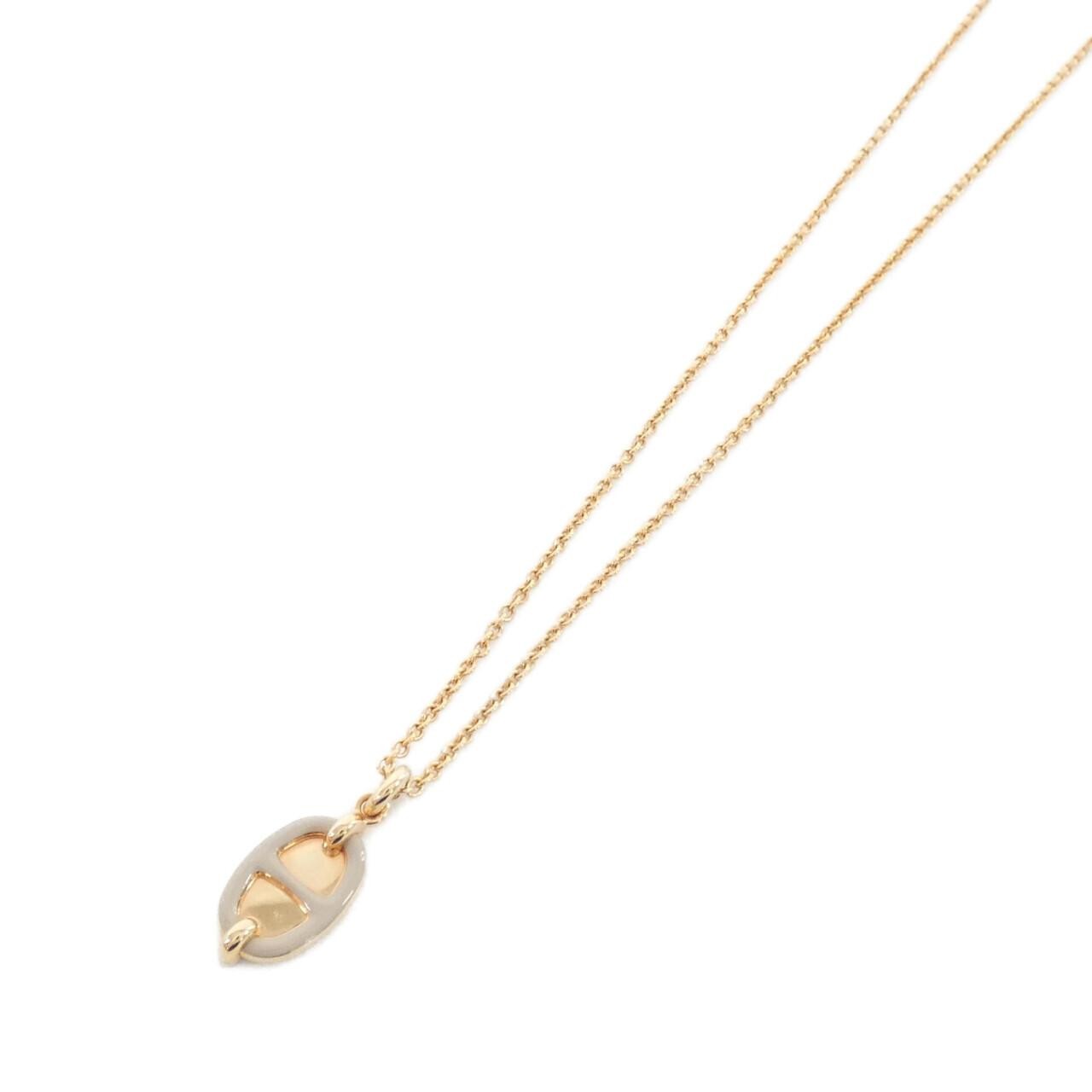 Authentic Hermes Mini Maillon 100053FE Necklace #230-000-543-6254