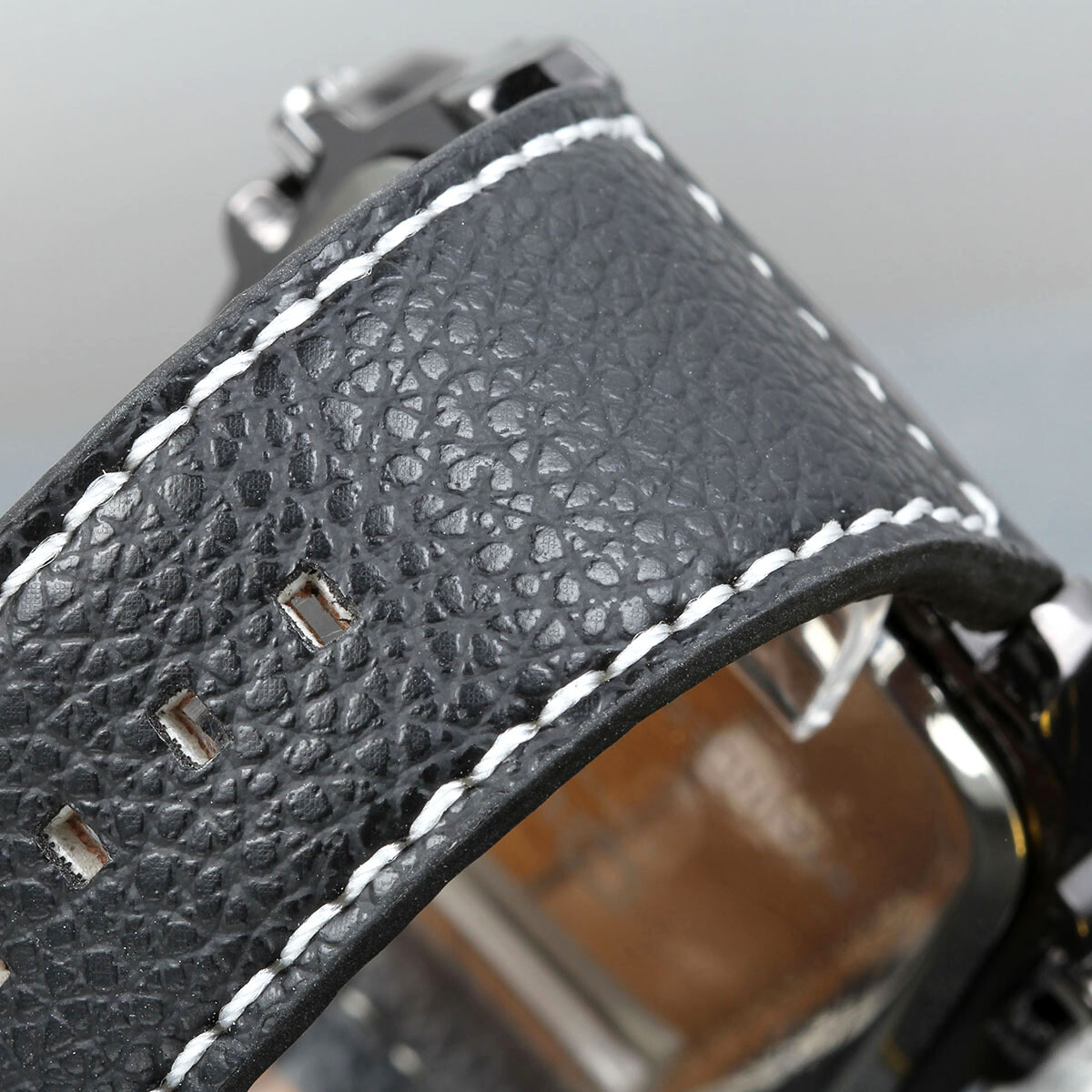 Military Army Dual Time Zones Movements Quartz Watch Black Leather Sports Mens