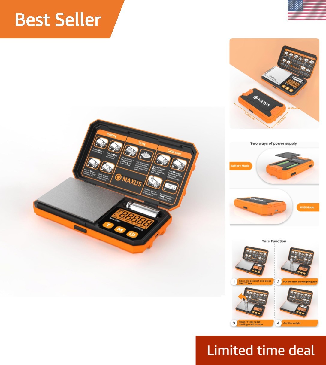 Versatile Pocket Scale 200g with Tare Function – Ideal for On-the-Go Precision