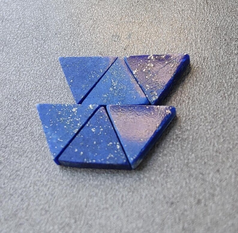 Natural Lapis Lazuli Triangle Shape Flat Cabochon Calibrated Loose Gemstones