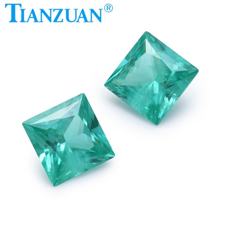 Square Shape Princess Cut YAG Paraiba Color Yttrium Aluminum Garnet Loose gems
