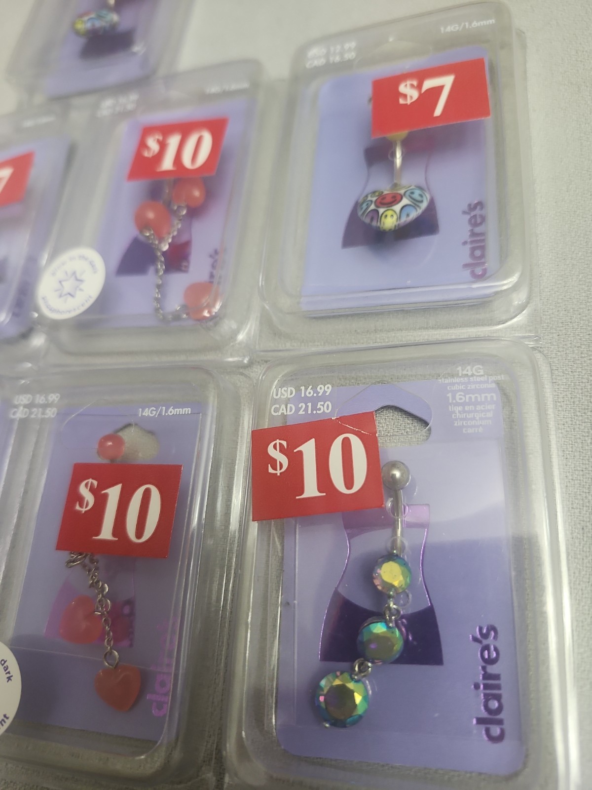 Claire’s Belly Ring Jewelry. Lot Of 9