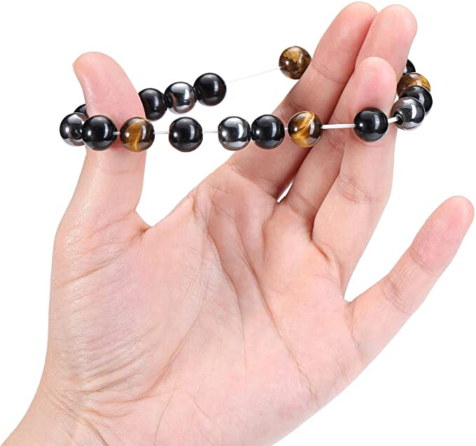 Natural Energy Healing Stretch Bracelet Stone Hematite Tiger Eye for Men Women