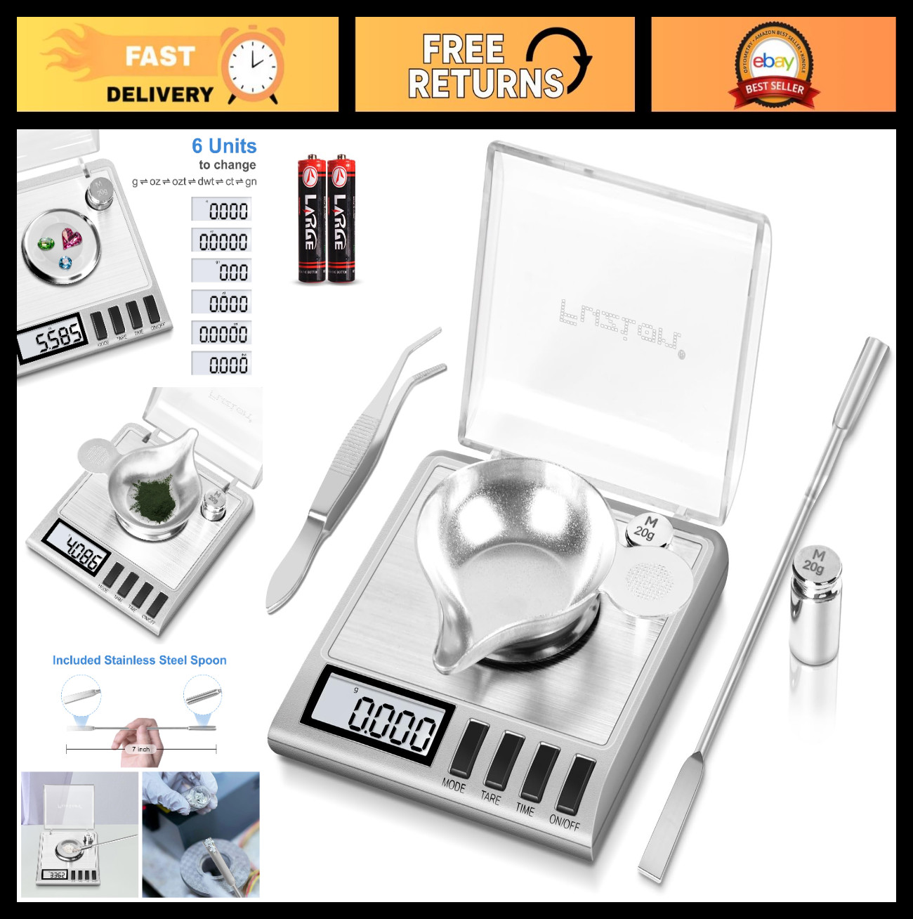 Digital Milligram Scale 50g/0.001g – Precision Jewelry & Gem Scale with Calibrat
