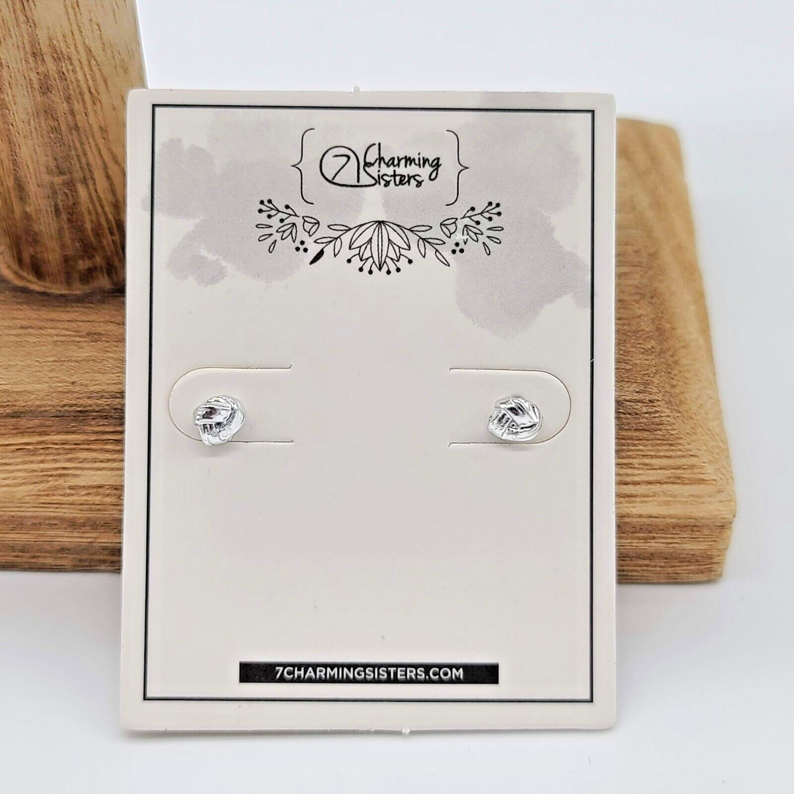 7 Charming Sisters “Spring Cleaning” Minimalist Silver Knot Stud Earrings