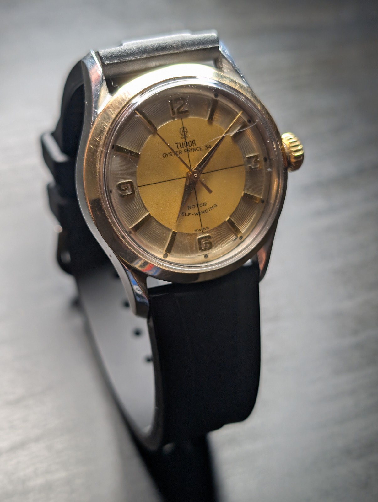 Tudor Oyster Prince 34, Ref 7950, Rare Tuxedo Dial