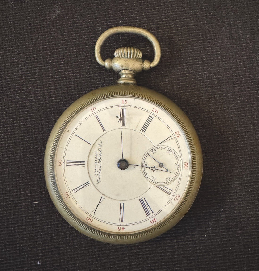 American Waltham, Silverode, 18s, 17 jewels. Not working.