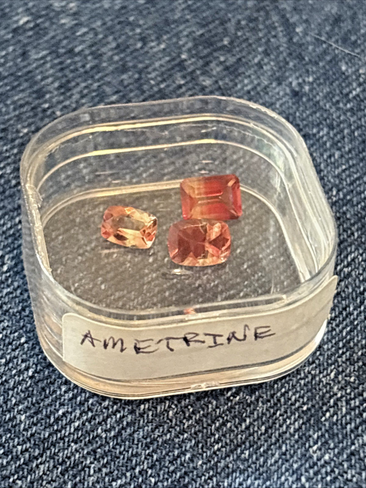 Natural Bolivian Bi-Color Ametrine – 3 Stone Parcel Mixed Cuts Loose Gemstone