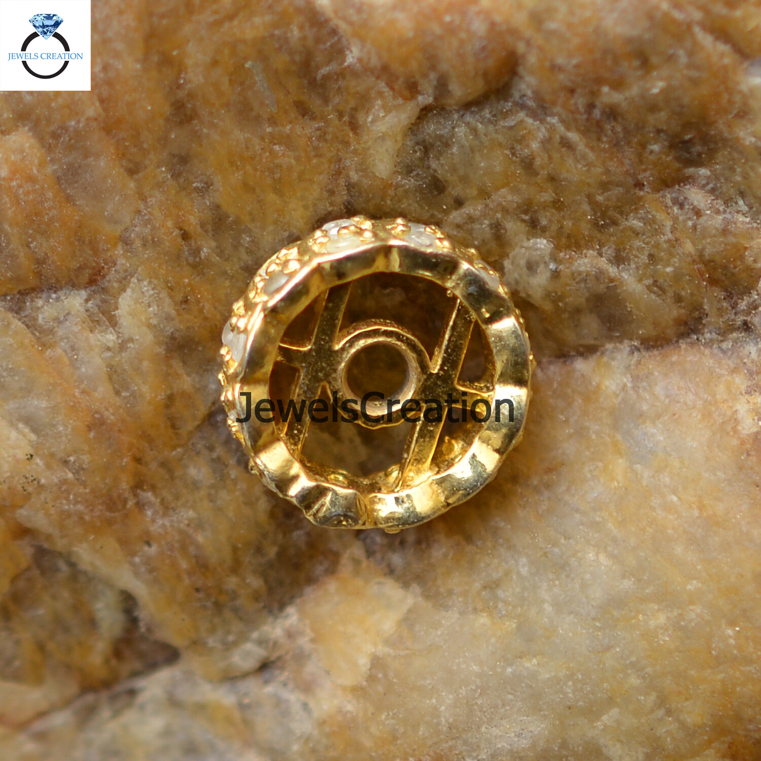 Natural Pave Diamond Wheel Beads 925 Solid Silver Finding Gold Vermeil Jewelry