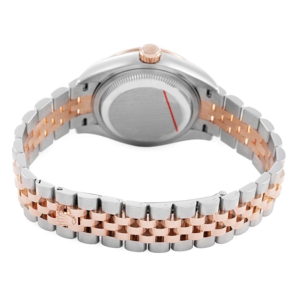 Rolex Datejust Steel Rose Gold Diamond Purple Dial Ladies Watch 279381