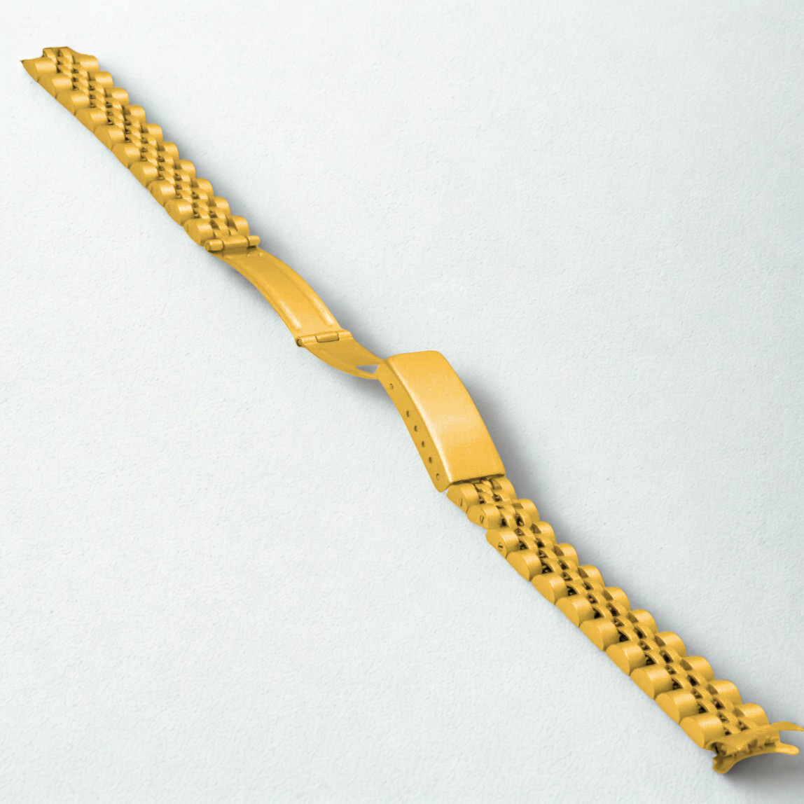 13mm Stainless Steel Watch Band – Gold w/ Fold‑Over Clasp | for Rolex Jubilee
