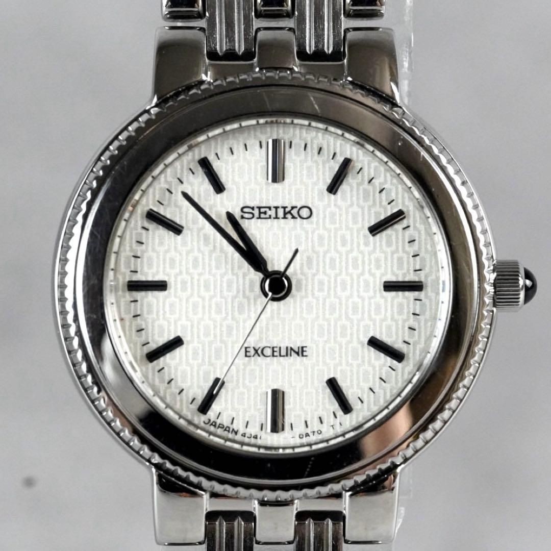 New Seiko EXCELINE Round Silver Ladies’ Wristwatch Quartz Working Item