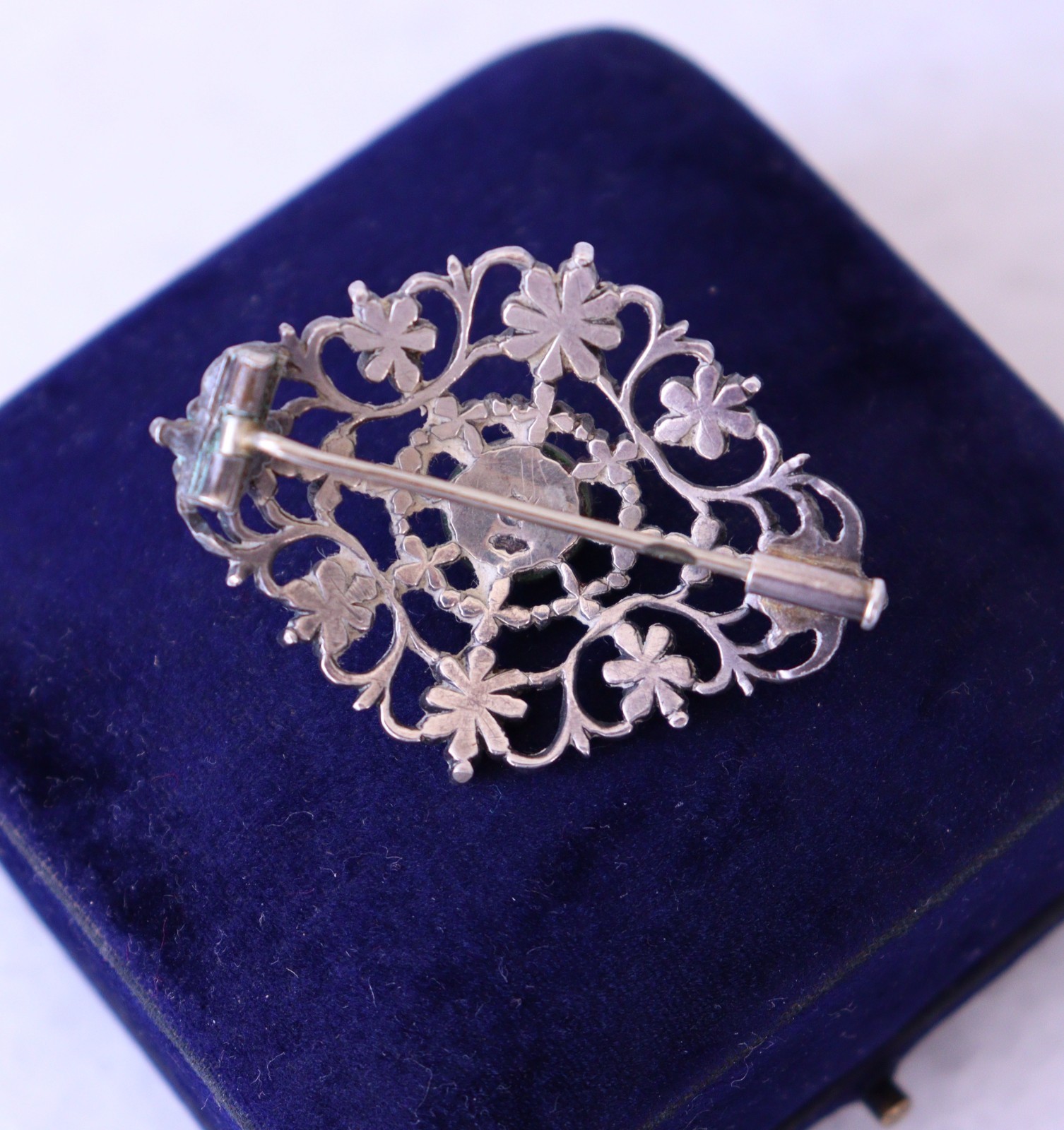 Antique Victorian Silver Brooch Rose Cut Diamonds – NO TARIFF