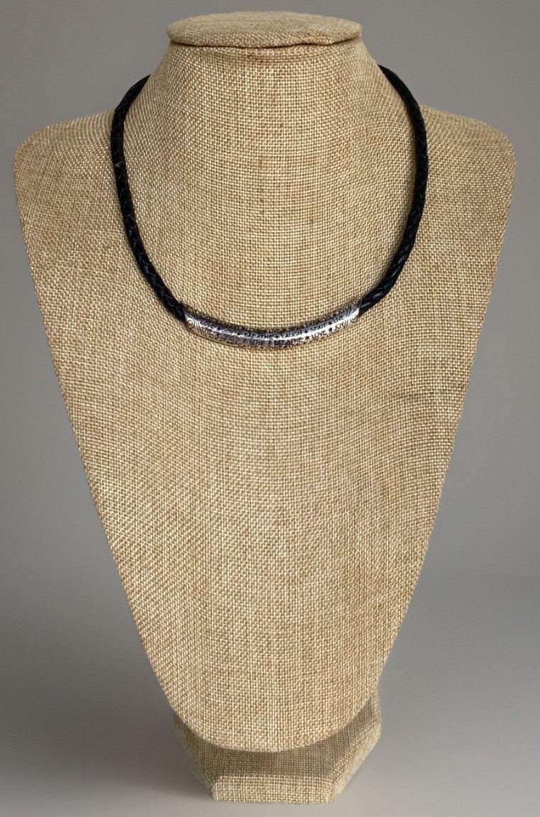 Adjustable Brighton Elan Love Joy Breathe Laugh Black Leather Necklace 18″to20″
