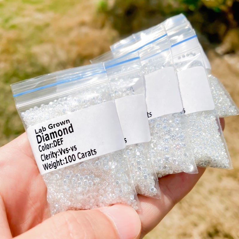 D VVS/VS Melee Lab Grown Diamonds 0.8mm ~ 3.9mm HPHT Full Cut Loose Diamond Gems