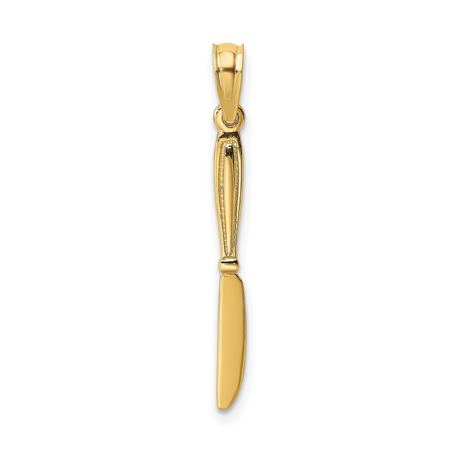 14k Yellow Gold Mini Knife Utensil Charm Pendant Chef Jewelry 20.6 mm