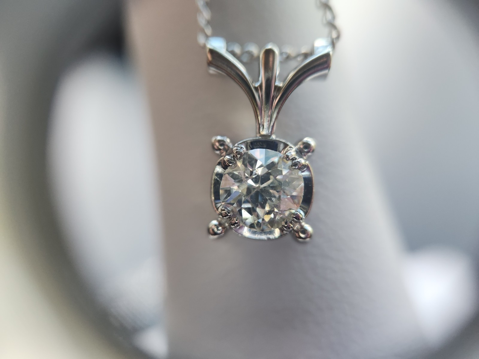 JABEL 18k Old European Cut Diamond Pendant
