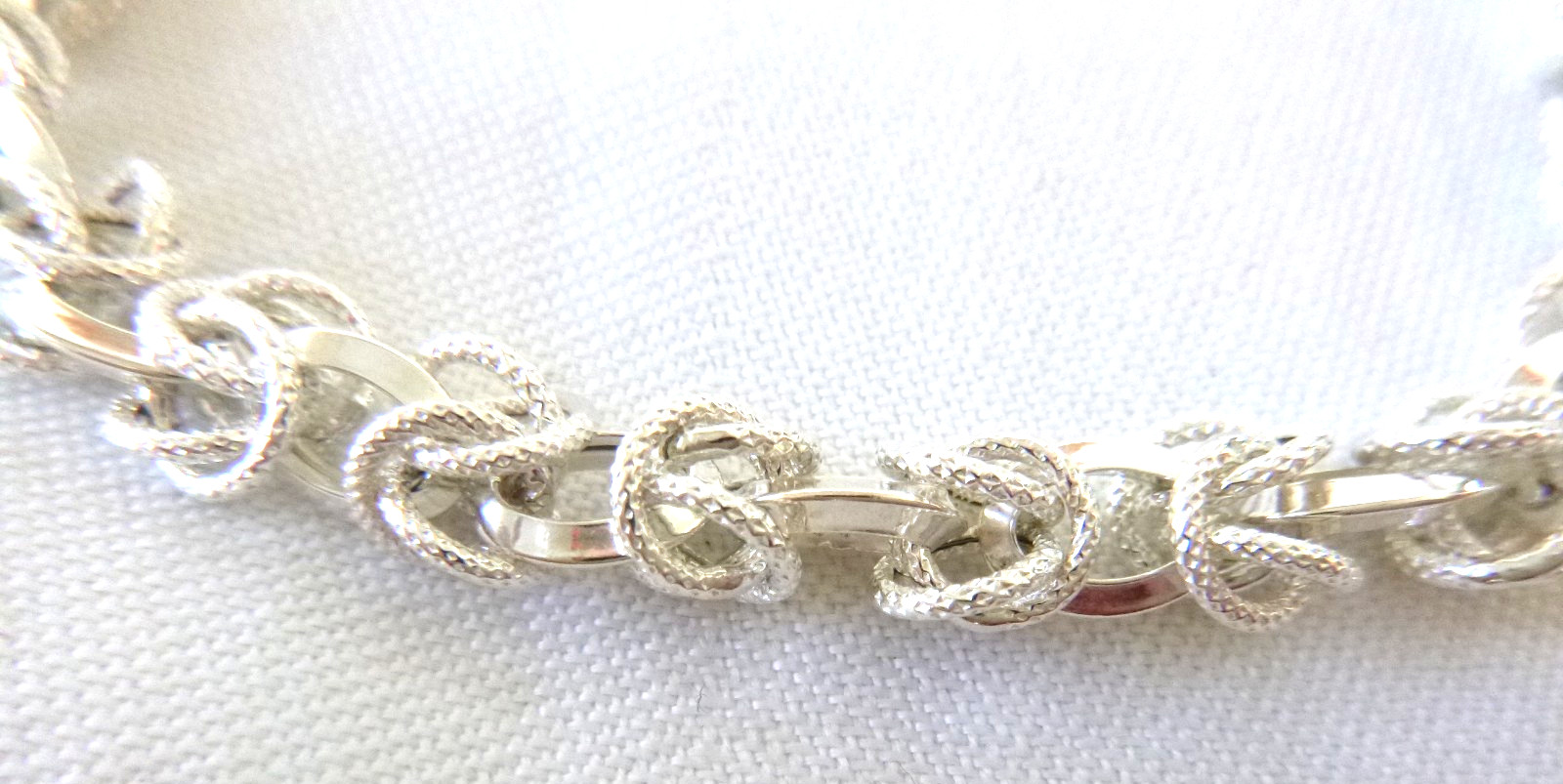 STAUER Textured Byzantine Cable Bracelet 7.25 In 925 Sterling Silver 7.4gr NWT