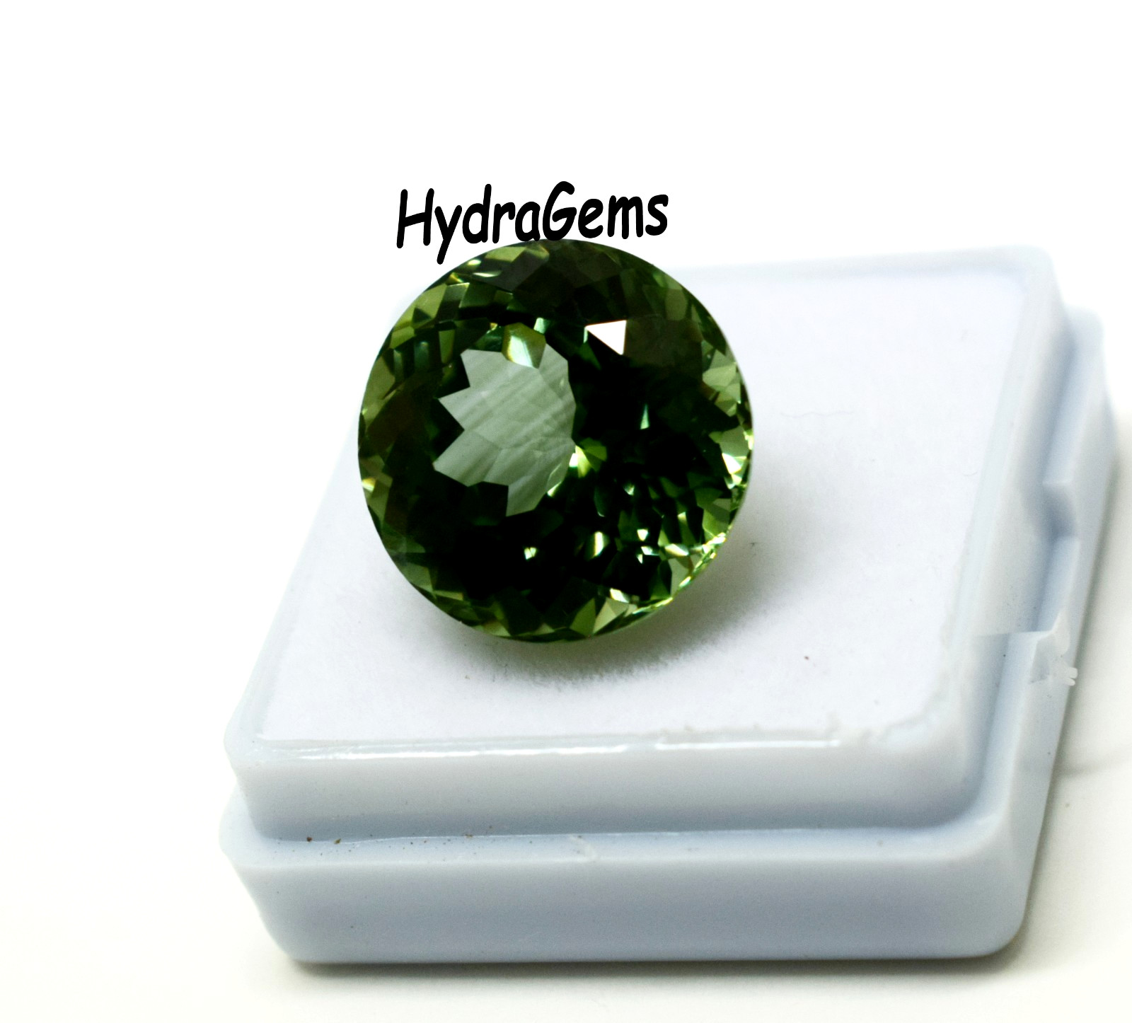 Certified Olive Green Tourmaline Afghanistan 14.85 Ct Round Cut Loose Gemstone
