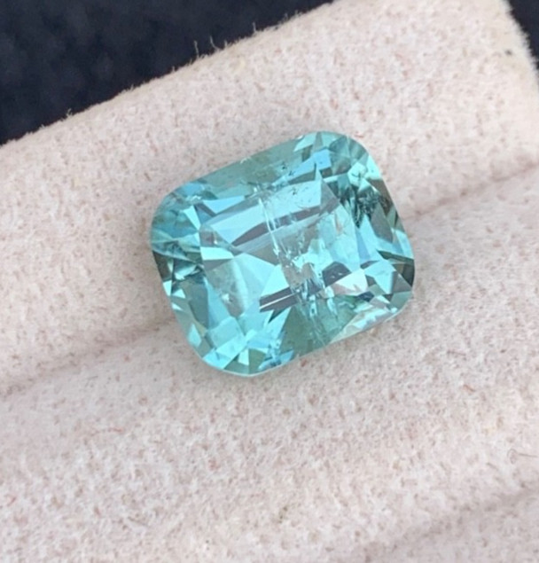 4.60ct Beautifull natural Seafom Colour Cusion Cut Tourmaline
